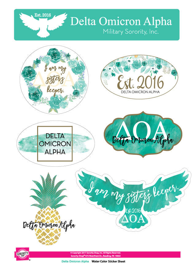 Delta Omicron Alpha Water Color stickers