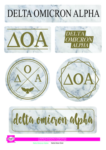 Delta Omicron Alpha Marble Sticker Sheet