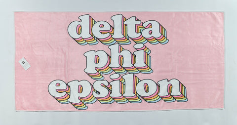 Delta Phi Epsilon Plush Retro Beach Towel