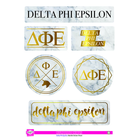 Delta Phi Epsilon Marble Sticker Sheet