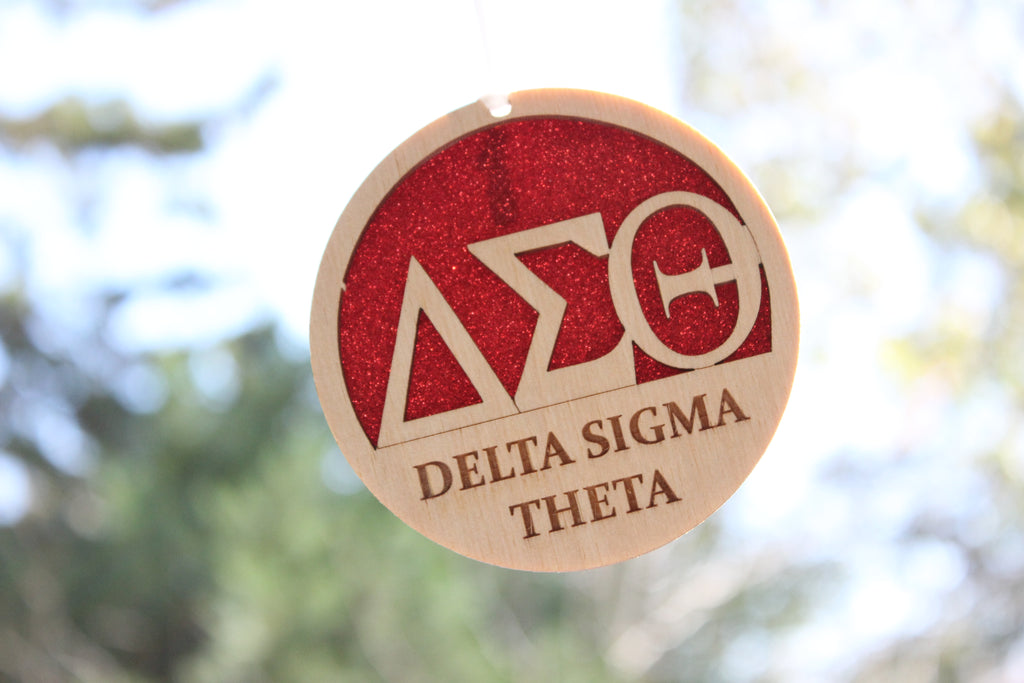 Delta Sigma Theta - Laser Carved Greek Letter Ornament - 3" Round