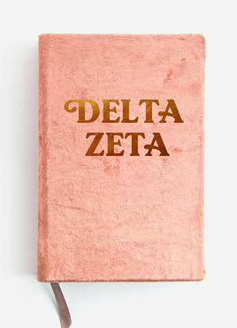 Delta Zeta Velvet Notebook with Gold Foil Imprint