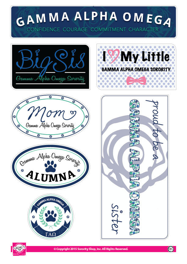 Gamma Alpha Omega <br> Family Stickers