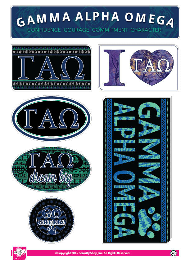 Gamma Alpha Omega <br> Bohemian Stickers