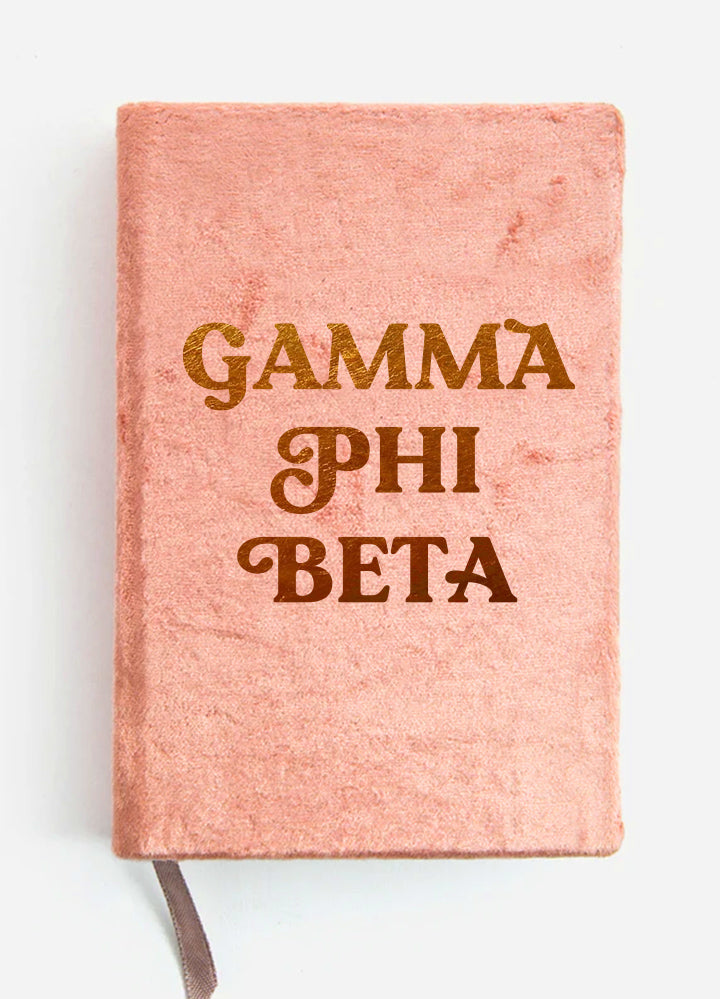 Gamma Phi Beta Velvet Notebook with Gold Foil Imprint