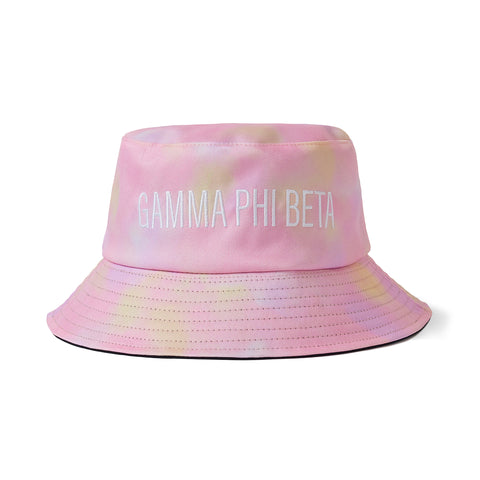 Gamma Phi Beta Bucket Hat - Tie Dye - Embroidered Logo