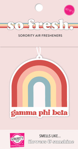 Gamma Phi Beta Rainbow Retro Air Freshener - Flowers & Sunshine Scent