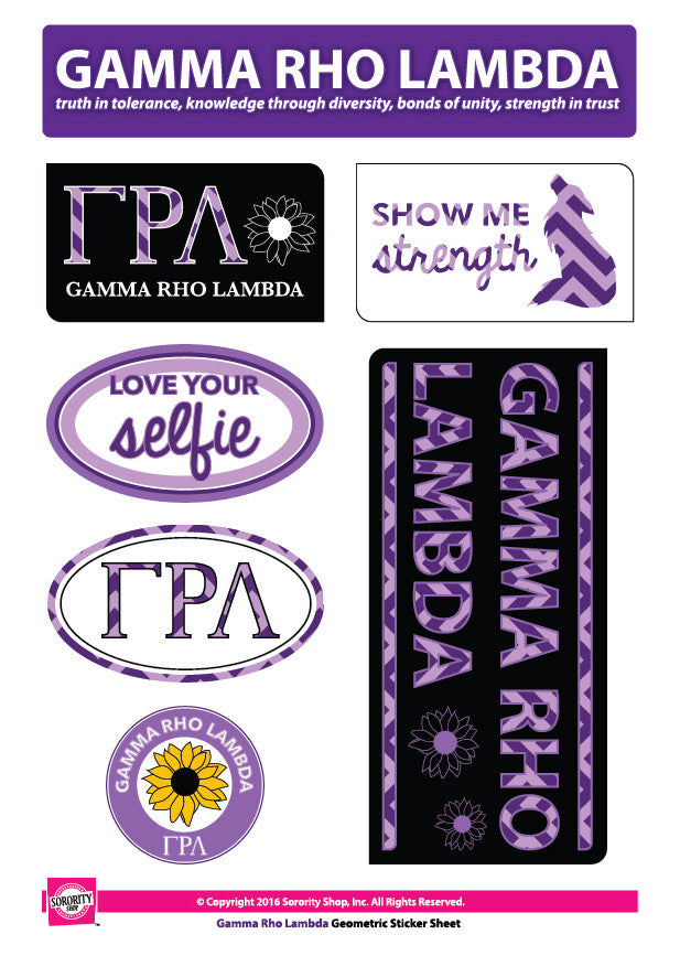 Gamma Rho Lambda <br> Chevron Stickers