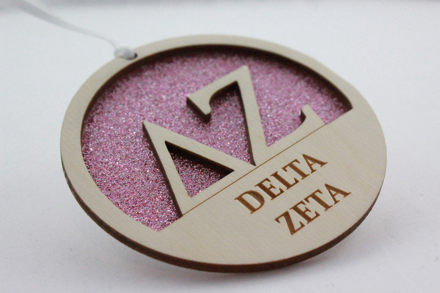 Delta Zeta - Laser Carved Ornament - 3" Round