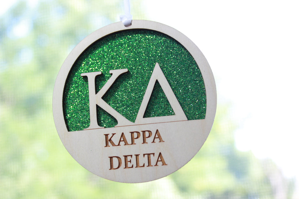 Kappa Delta - Laser Carved Greek Letter Ornament - 3" Round