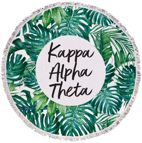 Kappa Alpha Theta Palm Leaf Fringe Towel Blanket