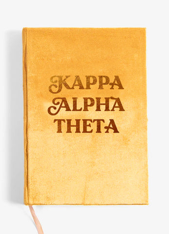 Kappa Alpha Theta Velvet Notebook with Gold Foil Imprint