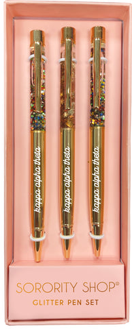 Kappa Alpha Theta Glitter Pens (Set of 3)
