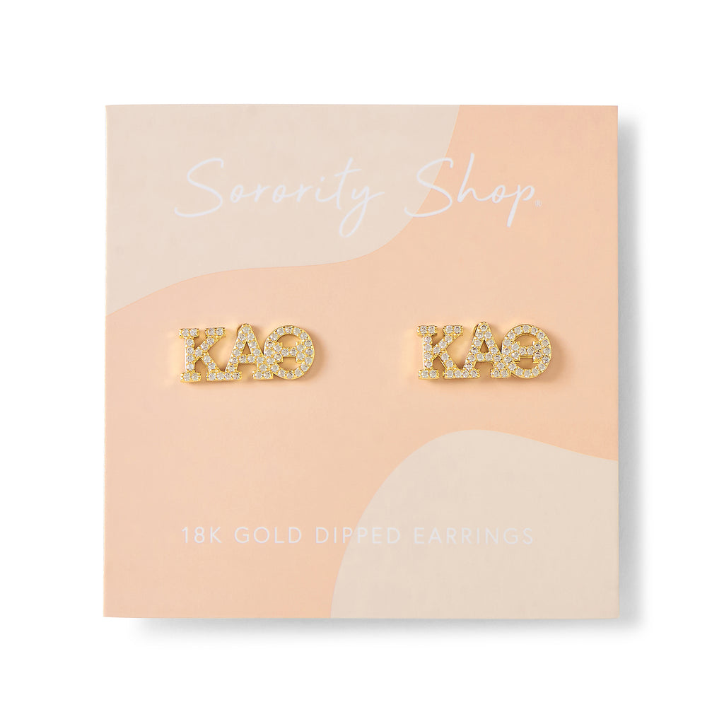 Kappa Alpha Theta 18k Gold Plated Stud Earrings