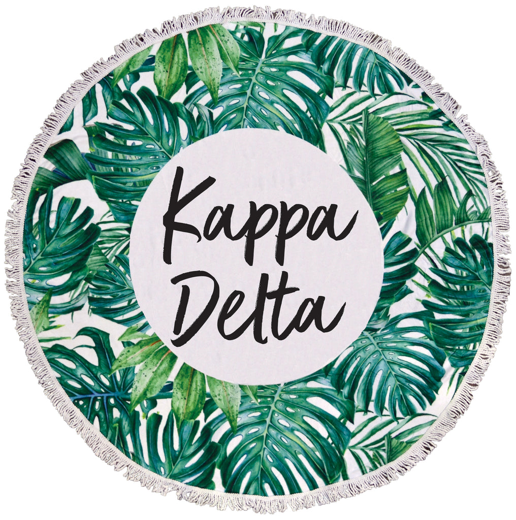 Kappa Delta Palm Leaf Fringe Towel Blanket