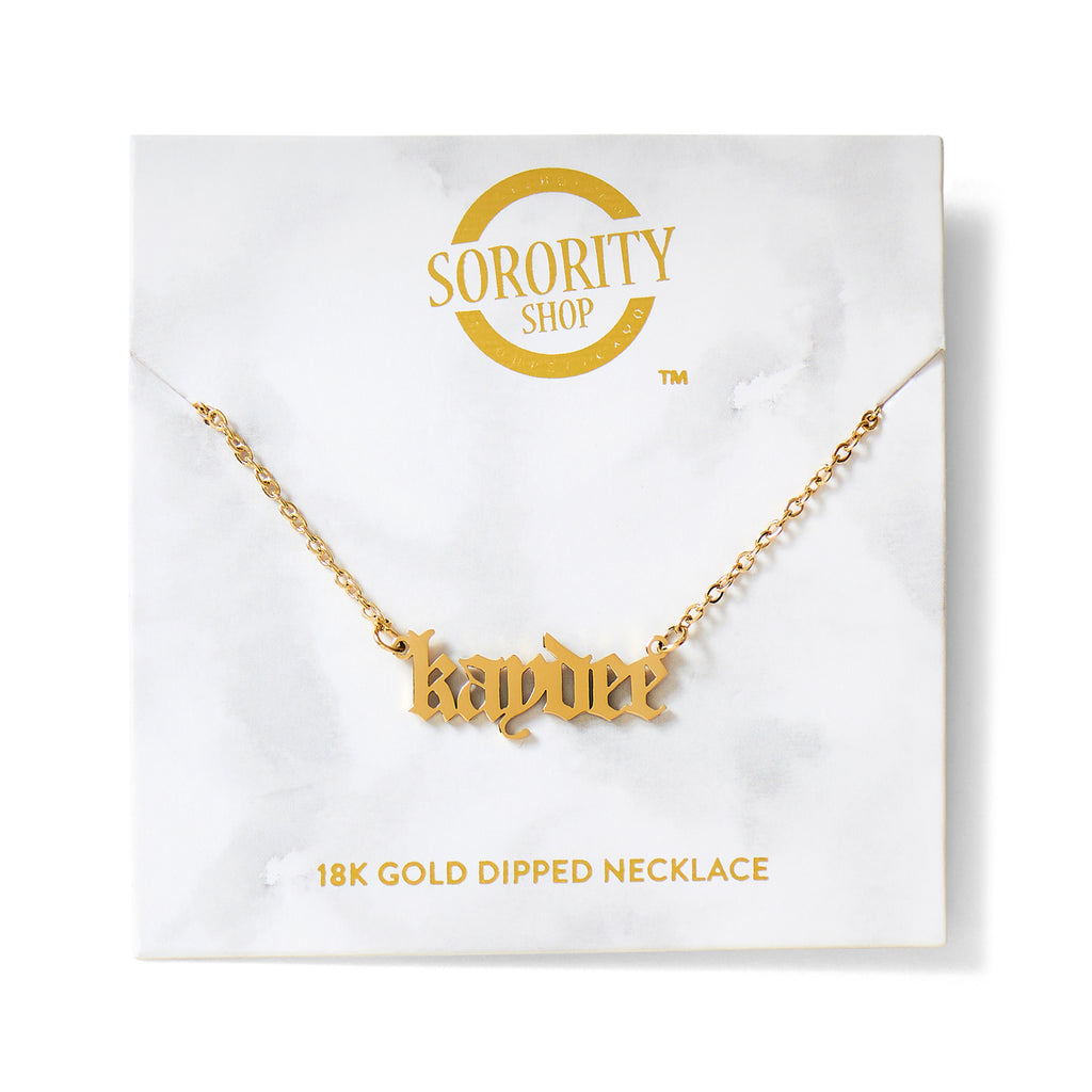 Kappa Delta Old English Style Sorority Necklace