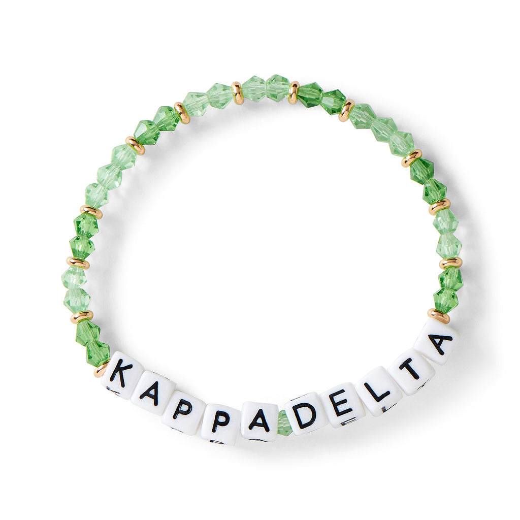 Kappa Delta Bracelet With Glass Beads and 18K Gold Accent Beads