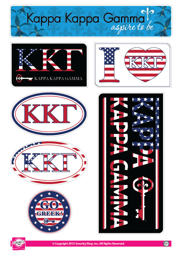 Kappa kappa Gamma <br> American Stickers
