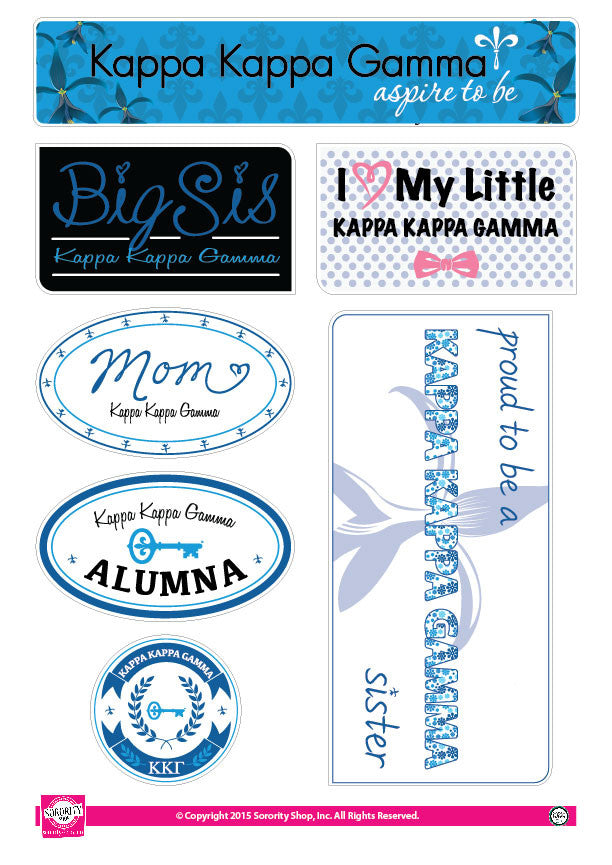 Kappa Kappa Gamma <br> Family Stickers