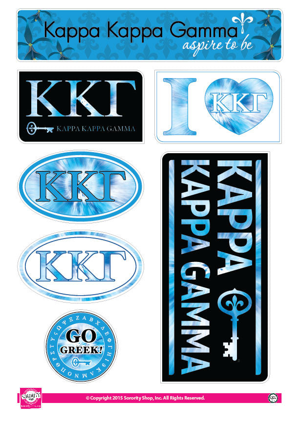 Kappa kappa Gamma <br> Tie Dye Stickers