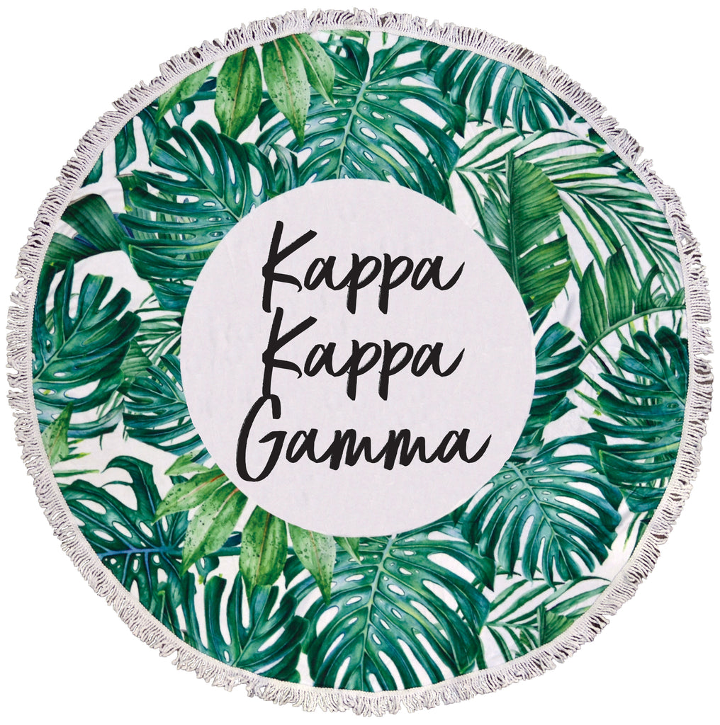 Kappa Kappa Gamma Palm Leaf Fringe Towel Blanket