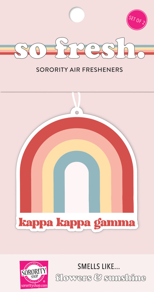 Kappa Kappa Gamma Rainbow Retro Air Freshener - Flowers & Sunshine Scent