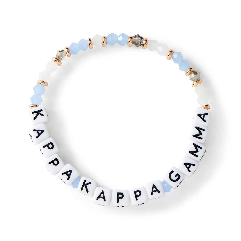 Kappa Kappa Gamma Bracelet With Glass Beads and 18K Gold Accent Beads