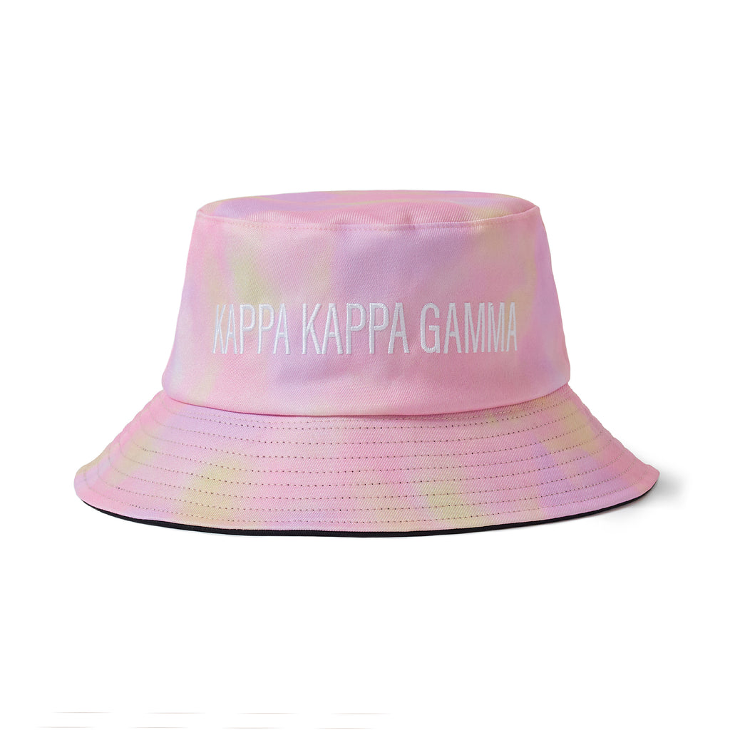 Kappa Kappa Gamma Bucket Hat - Tie Dye Bucket Hat - Embroidered Logo