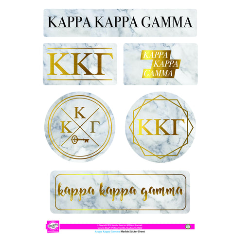 Kappa Kappa Gamma Marble Sticker Sheet