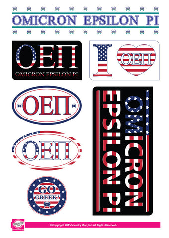 Omicron Epsilon Pi <br> American Stickers
