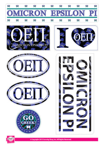 Omicron Epsilon Pi <br> Animal Print Stickers