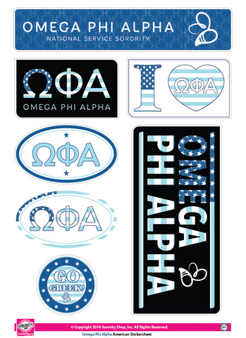 Omega Phi Alpha <br> American stickers