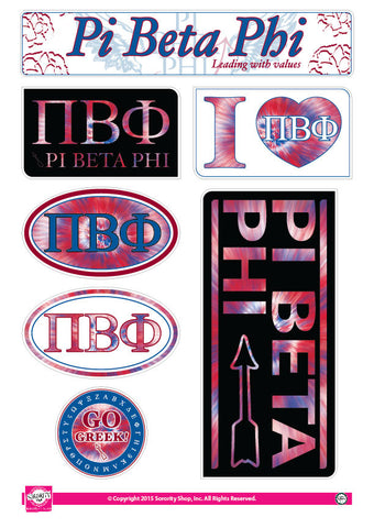 Pi Beta Phi <br> Tie Dye Stickers