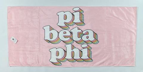 Pi Beta Phi Plush Retro Beach Towel