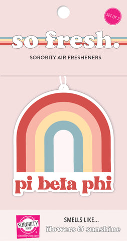 Pi Beta Phi Rainbow Retro Air Freshener - Flowers & Sunshine Scent