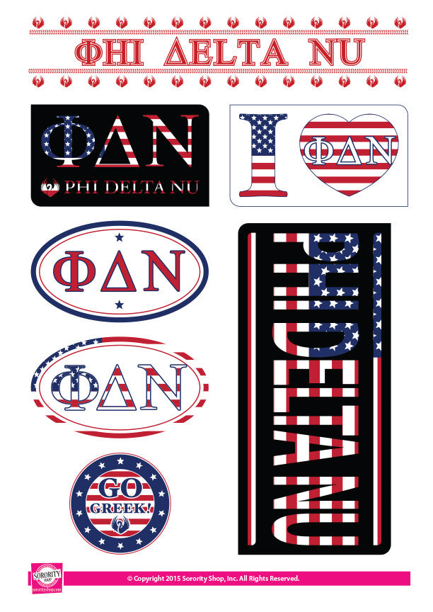 Phi Delta Nu <br> American Stickers