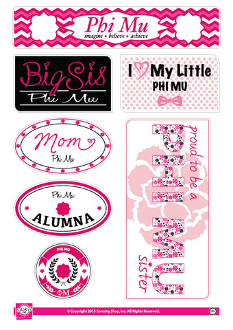 Phi Mu <br> Family Stickers