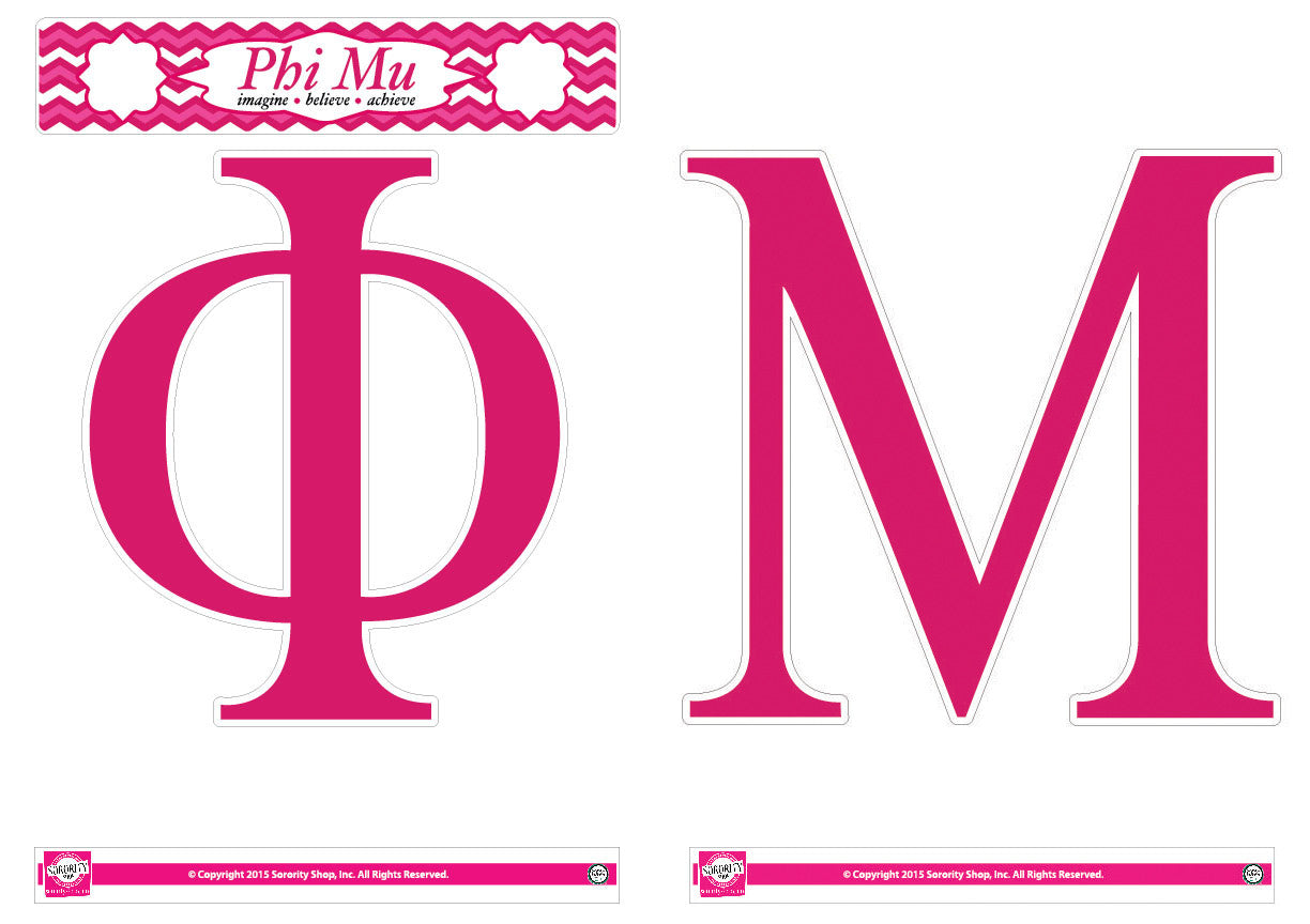 Phi Mu <br> Jumbo Letter Decals
