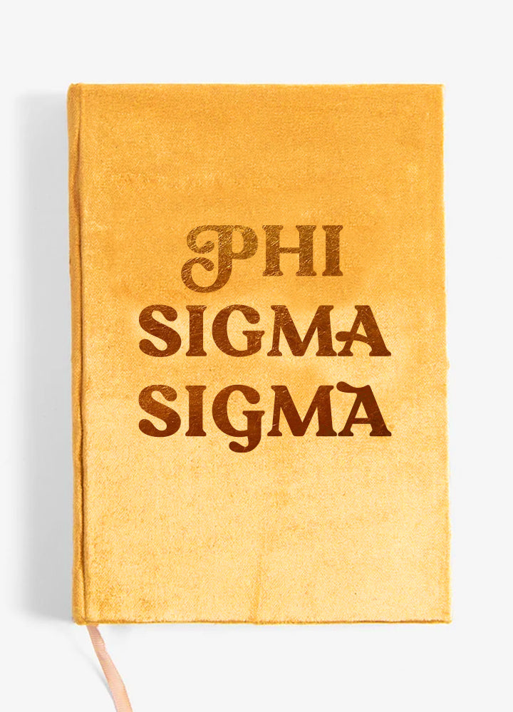 Phi Sigma Sigma Velvet Notebook with Gold Foil Imprint