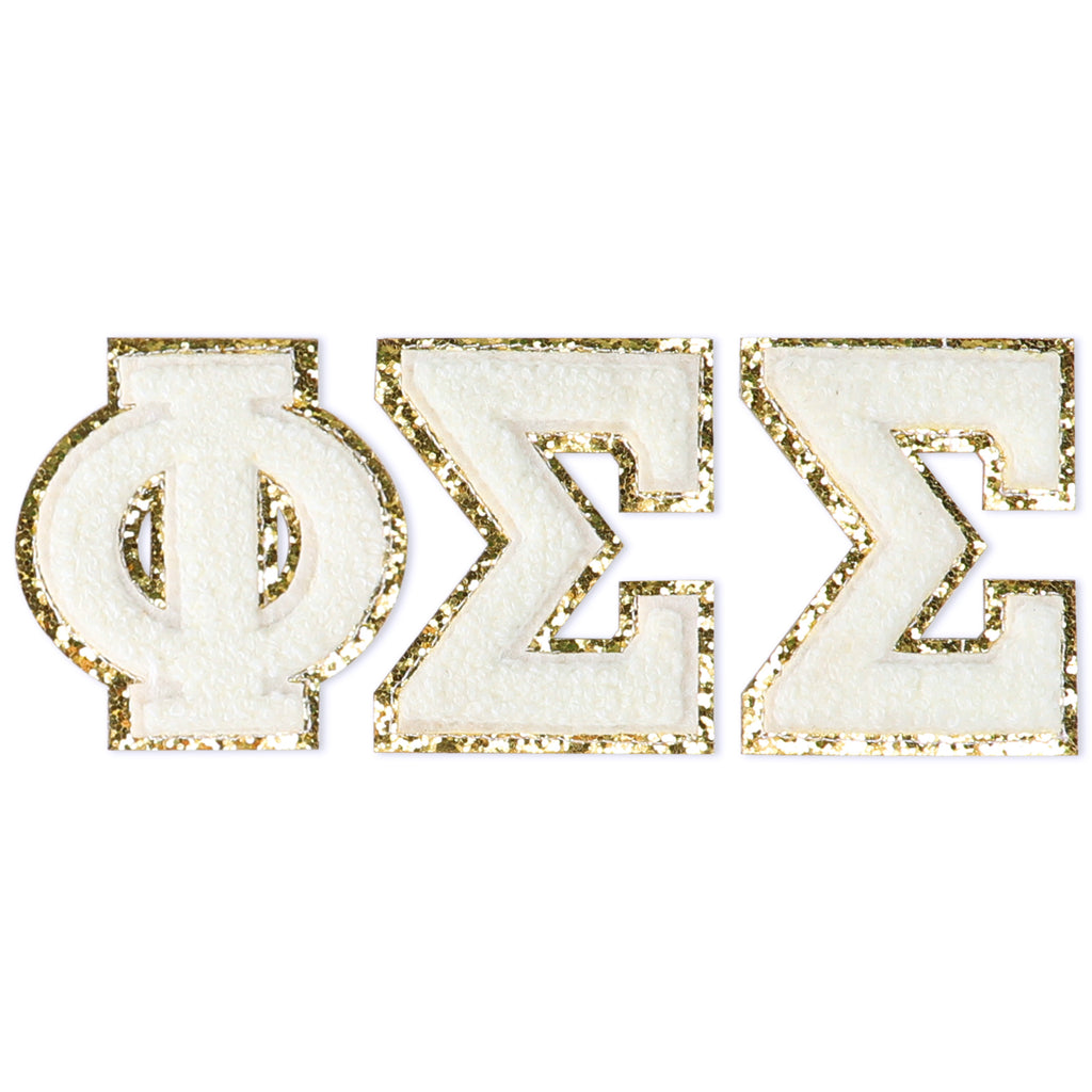 Phi Sigma Sigma Chenille Stickers - PSS Greek Letter Stickers
