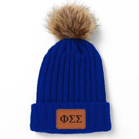 Phi Sigma Sigma Pom Pom Beanie Hat