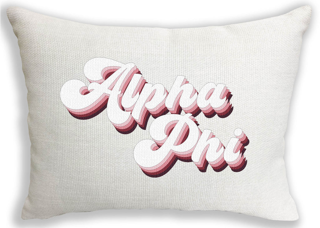 Alpha Phi Retro Throw Pillow