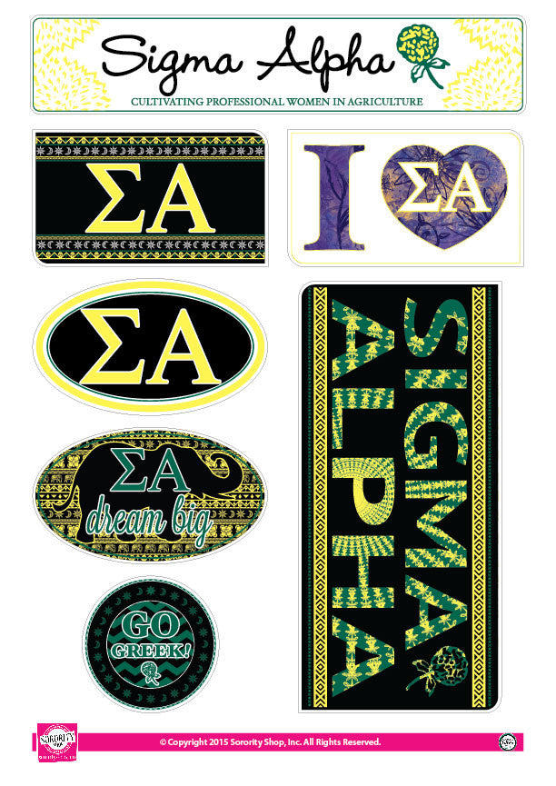 Sigma Alpha <br> Bohemian Stickers