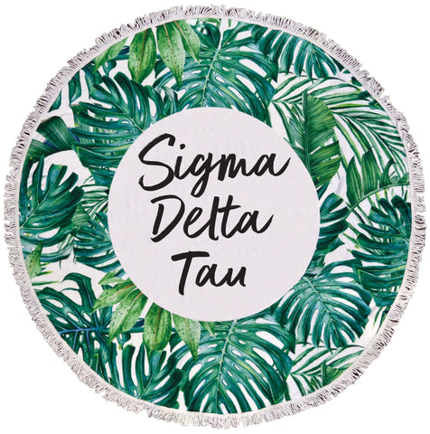 Sigma Delta Tau Palm Leaf Fringe Towel Blanket