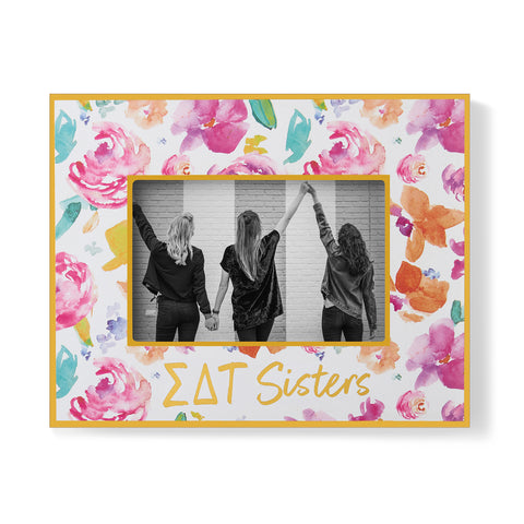 Sigma Delta Tau Picture Frame – Wooden Picture Frame for 4" X 6" Pictures