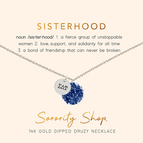 Sigma Delta Tau Sisterhood Druzy Necklace