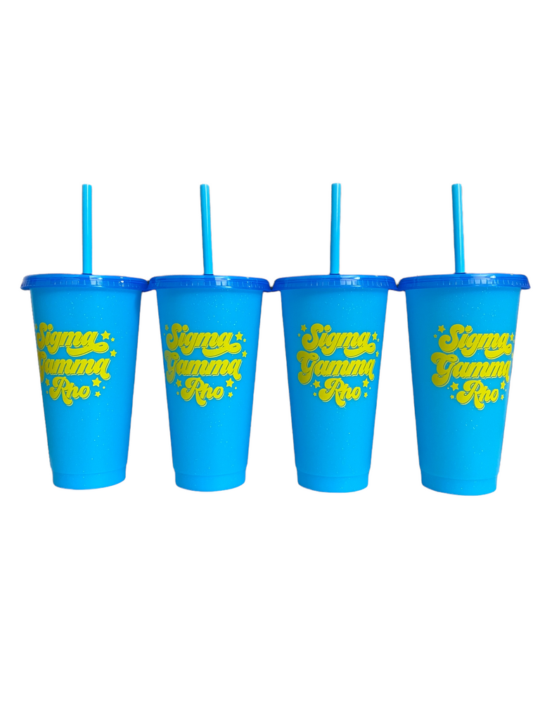 Sigma Gamma Rho Glitter Color Changing Cup 4-Pack