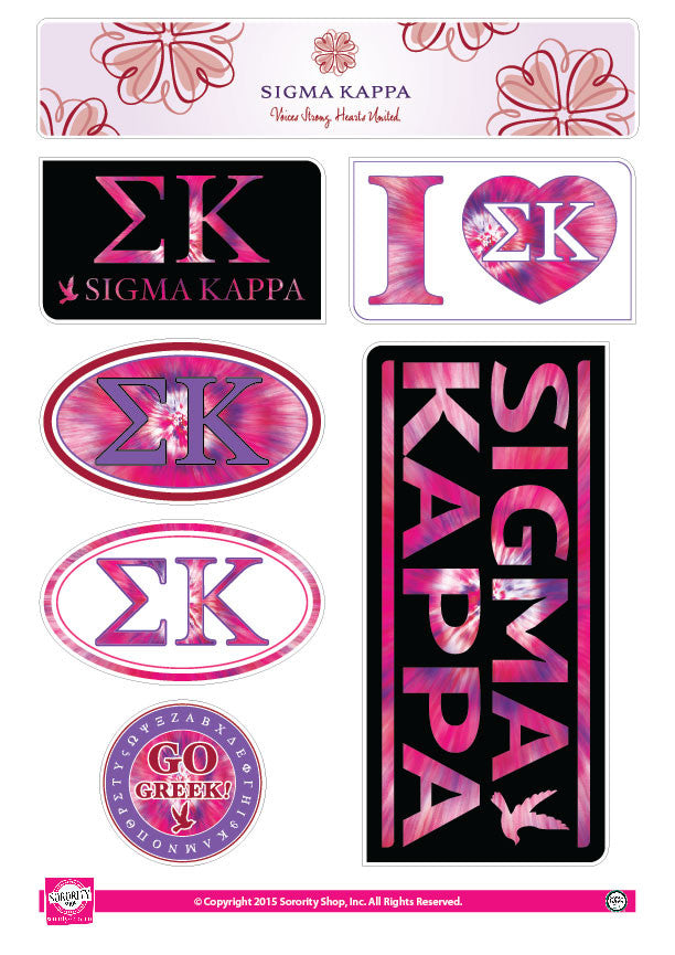 Sigma Kappa <br> Tie Dye Stickers