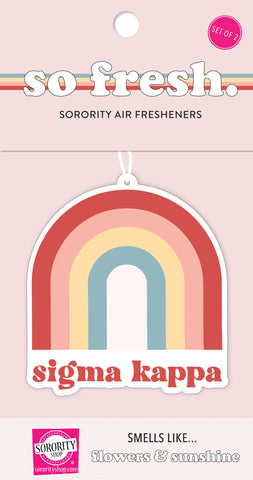 Sigma Kappa Rainbow Retro Air Freshener - Flowers & Sunshine Scent