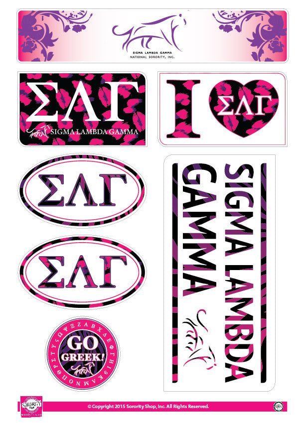 Sigma Lambda Gamma <br> Animal Print Stickers